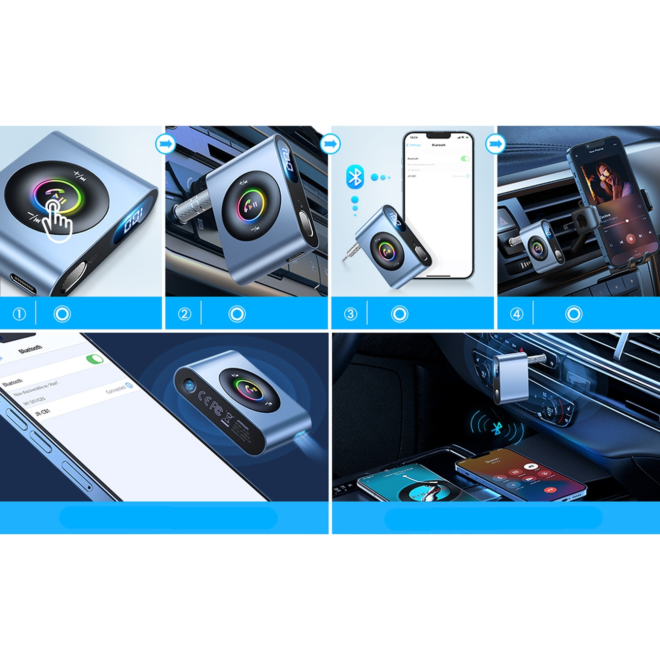 Trasmettitore Bluetooth 5.3 per auto Joyroom e kit vivavoce per porta mini  jack AUX da 3,5 mm (JR-CB1) in Hurtel - grossista di accessori per  dispositivi mobili
